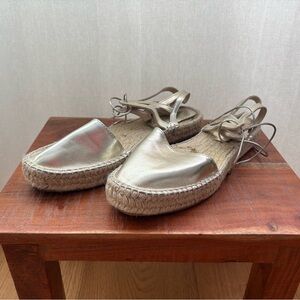Zara Silver Espadrille Flats